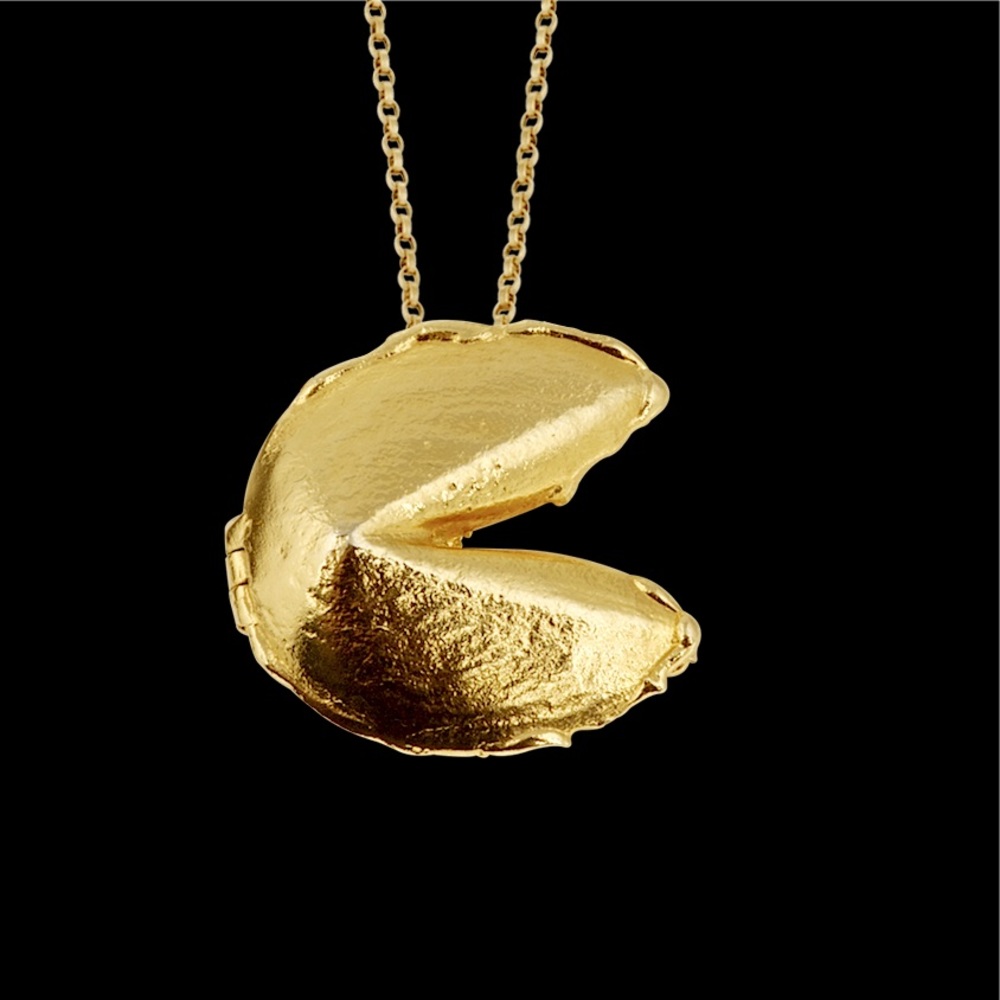 14k Gold Dipped Fortune Cookie Locket